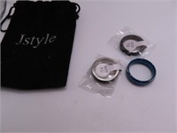 (3) New Mens sz10 J-STYLE Wedding Type Rings