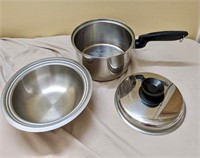 Permanent Stainless Steel 7.5" Pan w Insert & Lid