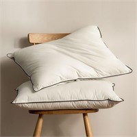 Feather Down Pillow Set  20x26in  White
