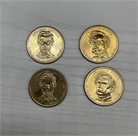 4 Presidential Dollar Coins 2 Lincolns 2 Pierces