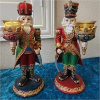 F - PAIR OF CHRISTMAS CANDLE HOLDERS (L10)