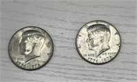 2 Kennedy Bicentennial Half Dollar Coins