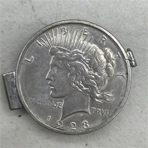 Sterling silver $$ clip 1923 Peace dollar