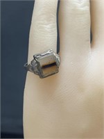 Sterling silver agate stone ring