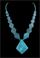 Turquoise Geometric Stone Necklace