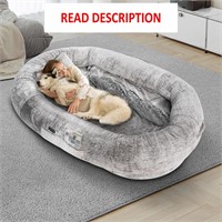 Giant Dog Bed  Washable  Anti-Slip - Brown/White
