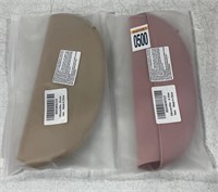 2 PACK SILICONE BABY BIBS (PINK & BROWN)