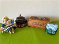 Swedish Doll, Wood Jewelry Box, Trinket Box ++
