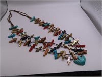 authentic NativeAmer 24" 3strand FETISH Necklace $