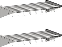 2 Pack 12 x 24 Kitchen Rack with Hooks