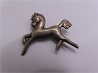 signed "M....?" Silver Horse 1 3/8" Pin 4.4g
