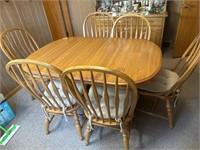TABLE W/6 CHAIRS-59"LX40"W -LATE ADDITON  2 LEAVES