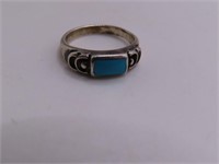 Sterling sz3.75 Petite Ring w/ Blue Stone