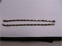 (2) Sterling Woven 7" Bracelets 18g