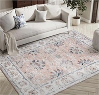 PERSIAN AREA RUG PEACH/PINK 83IN X 60IN