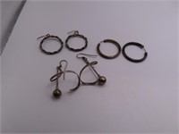 (3) Sterling 1.25" Loop & Dangle Earrings 16g