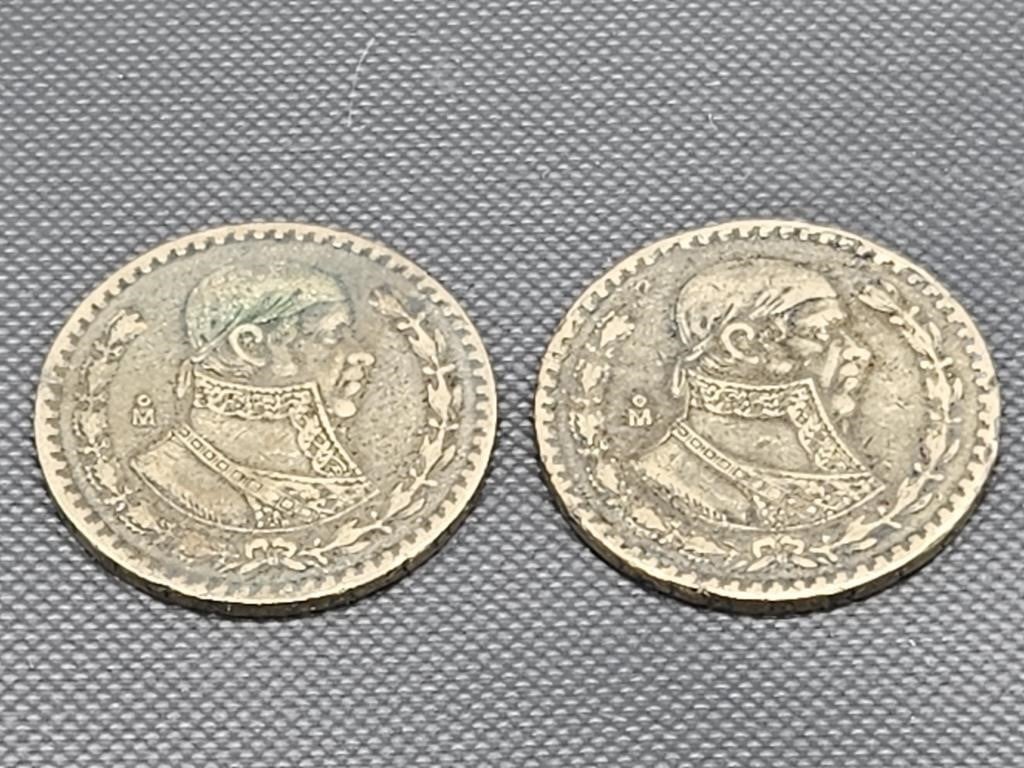 2- Solid Silver 1957 & 1958. TW1.11 oz.