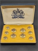 Vintage Royal Air Force Buttons in Case