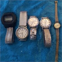 F - LOT OF 5 WATCHES (J10)