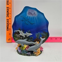 Ceramic Dolphin Plate and Holder