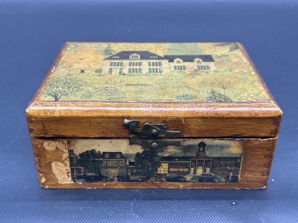 Vintage Lacquered Dresser / Bobbin Box