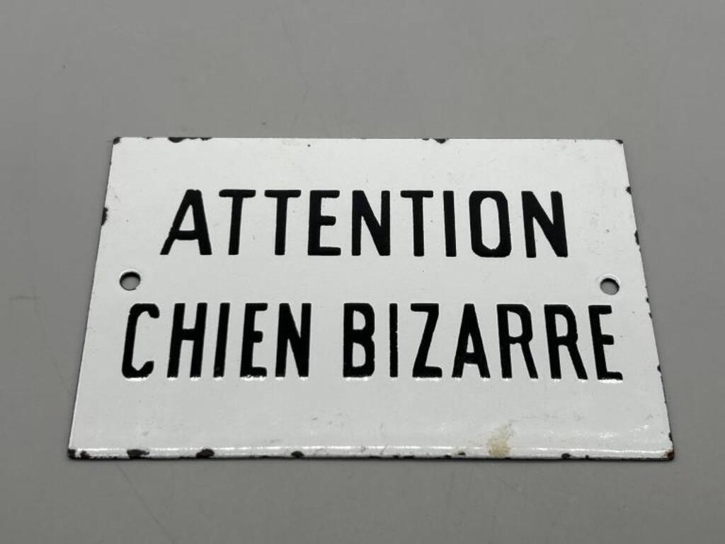 Metal Attention Chien Bizarre Sign