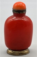 Vintage Ruby Enameled Chinese Snuff Bottle