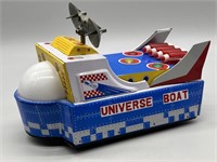 Vtg. Tin Litho Toy Space Ship Universe Boat