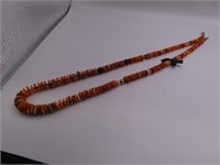 NativeAmer 20" OrangeStone Beaded Necklace