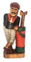 Painted Wood Golf Figure