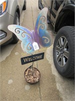 METAL WELCOME BUTTERFLY - 45"H LAWN DECOR