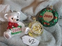 2 OLD WORLD + 1 OTHER GLASS ORNAMENTS (3