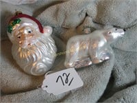 2 OLD WORLD GLASS ORNAMENTS