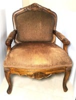 Carved Wood French Easy Chair
