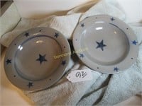2 ROWE POTTERY CEREAL BOWLS - 8.5"W