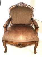 Carved Wood French Easy Chair