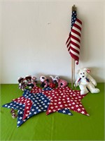 American Flags, Placemats, USA Ty Beanie Babies +
