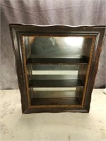 Antique Wooden Shelves With Mirror Back
