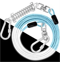 Blue Dog Tie Out Cable: Reflective 10ft Heavy Duty