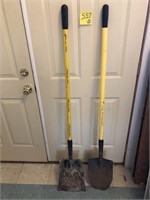 Nupla brand yellow handled round & square shovels