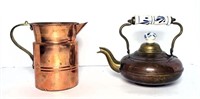 Copper Tea Pot Porcelain Handle
