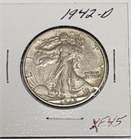 1942-D Walking Liberty Half Dollar Silver
