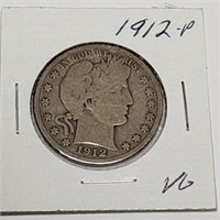 1912-P Barber Half Dollar Silver