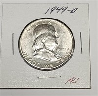 1949-D Benjamin Franklin Half Dollar Silver