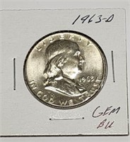 1963-D Benjamin Franklin Half Dollar Silver