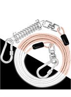 Pink Dog Tie Out Cable: Reflective 15ft Heavy Duty