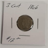 1866 III Cent Coin
