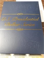 Binder of 38 Gold Presidential Dollars with Stamps