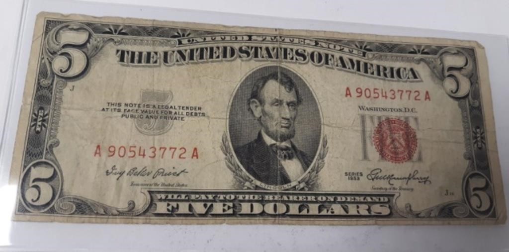 1953 Red Seal $5 Note
