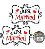 (new)2Pcs Large Just Married Car Decorations Just